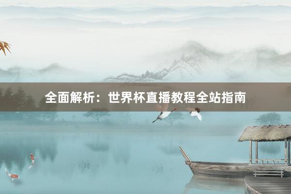 全面解析:世界杯直播教程全站指南
